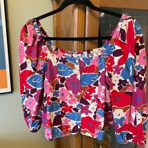 Esprit Floral Cropped Top with 3/4 sleeves